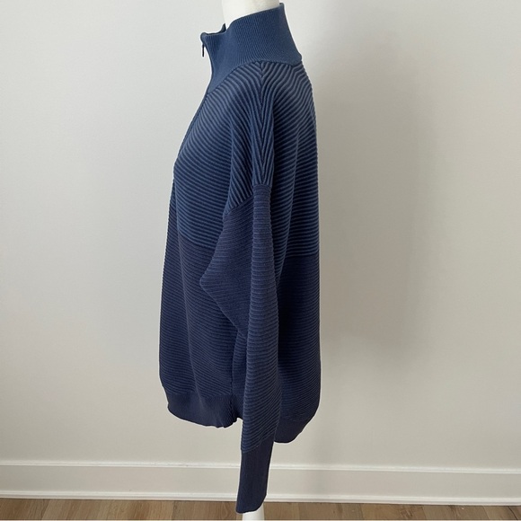 OFFLINE by Aerie Home Stretch Ribbed Sweater Half Zip Blue Sz M *Y18 - Picture 4 of 5